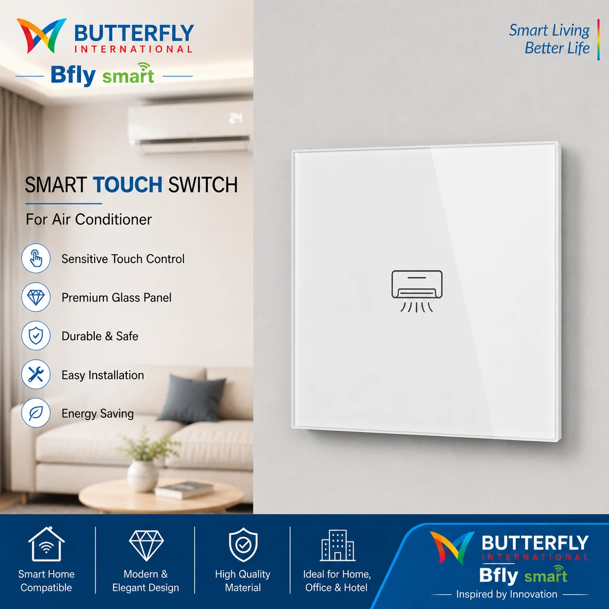 Smart Air Conditioner Touch Switch – ButterFly BD