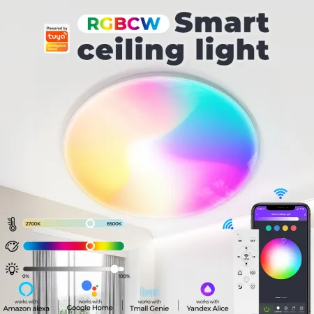 Tuya Wifi Smart Ceiling Light Led Bulb RGBCW 24W Dimmable Light Smart Life Works With Alexa Google Home – ButterFly BD image 2